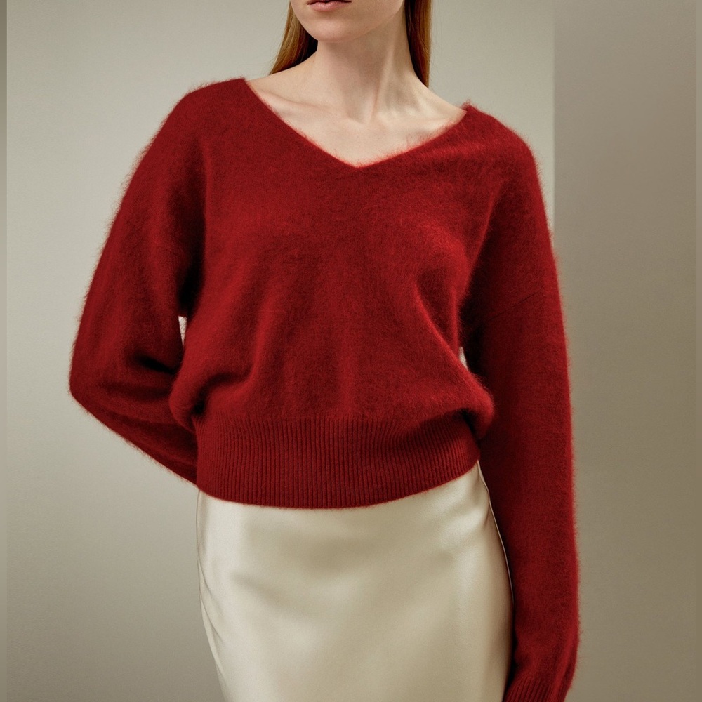 Lily silk brushed cashmere cropped sweater